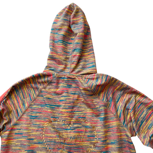 Juicy Couture Sport Y2K Zip Up Hoodie XS Retro Neon Pink Multicolor Track Jacket - Picture 8 of 14